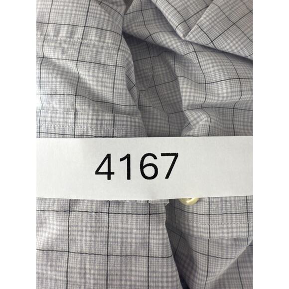 Tommy Hilfiger Size L 16.5 36-37 Checker Button Casual Shirt Gray Long Sleeve - Picture 9 of 9